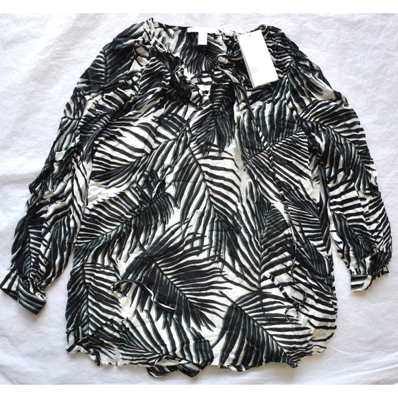 HUGO BOSS NWT BILINEA PLEASANT PALM FANTASY TUNIC TOP. SIZE US 4 (S) - Picture 13 of 16